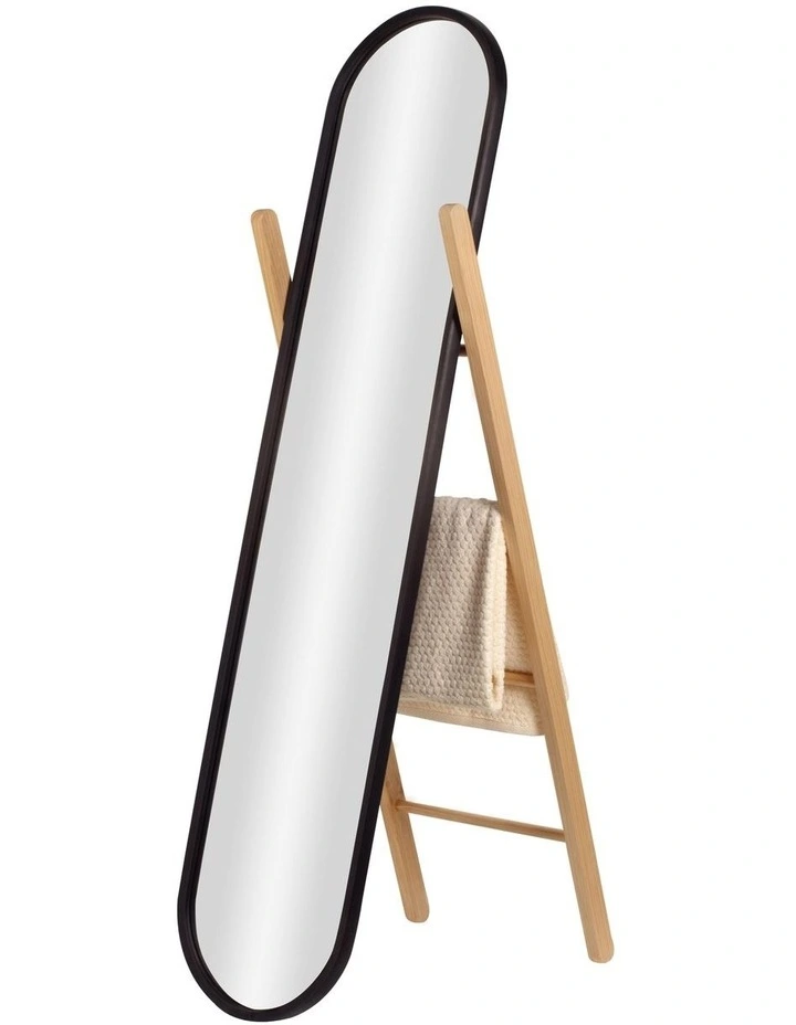 Hub Floor Mirror in Black/Natural
