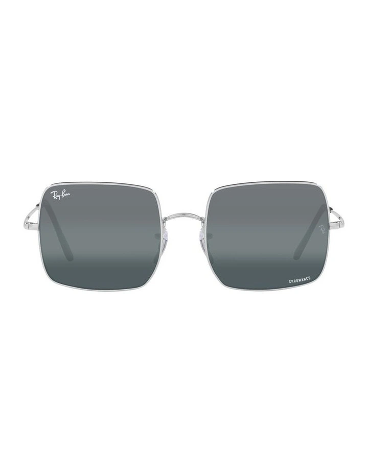 SQUARE Polarised Sunglasses In Silver