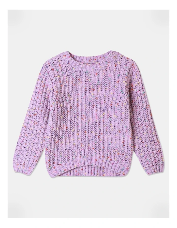 Multicoloured Chenille Sweater in Lavendar