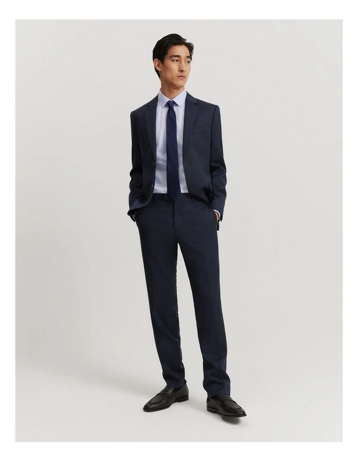 Regular Fit Australian Wool Travel Pant in Navy