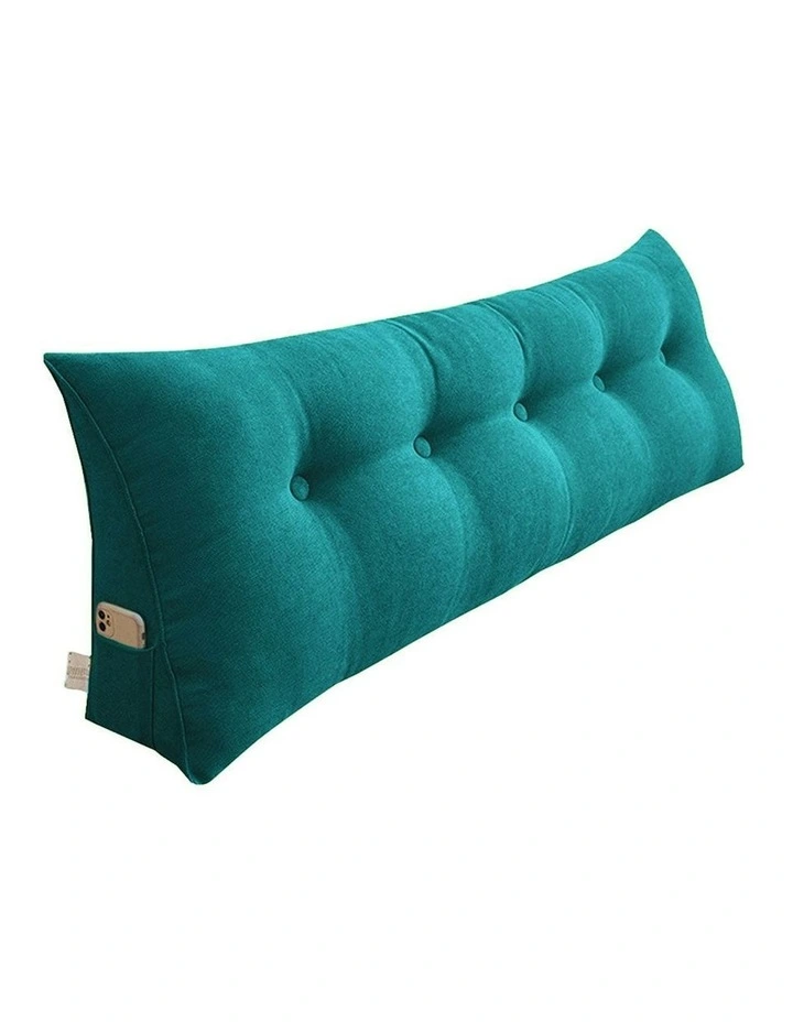 Triangular Wedge Bed Pillow Headboard 100cm in Blue Green