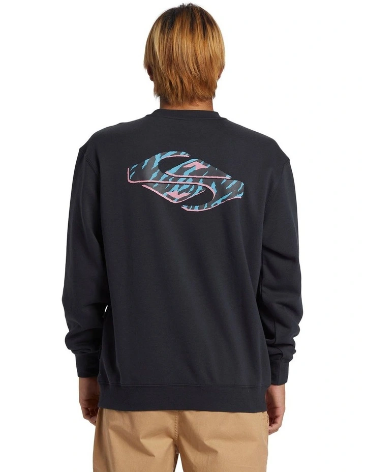 Graphic Mix Pullover Sweatshirt in Black