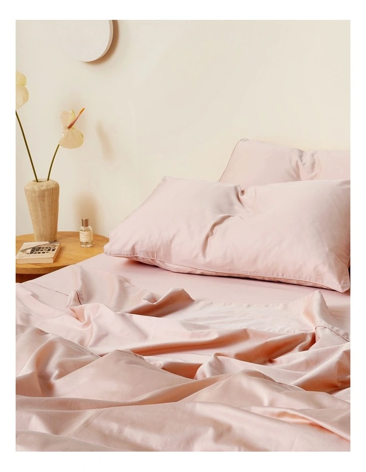 Eden Cotton Quilt Cover Set in Blush
