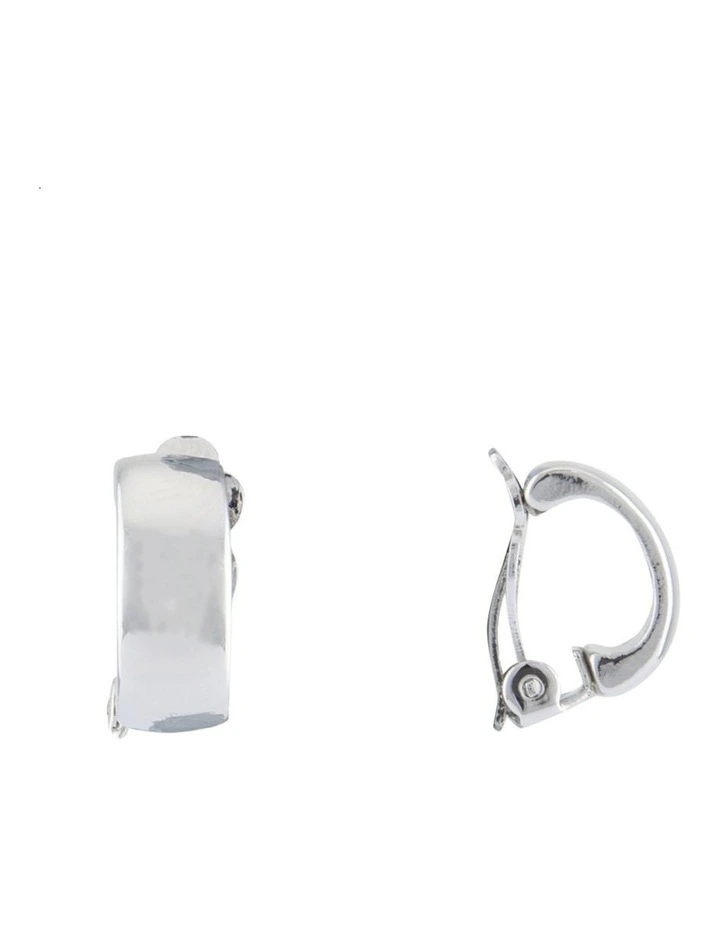 Mini Clip Silver Hoop Earrings