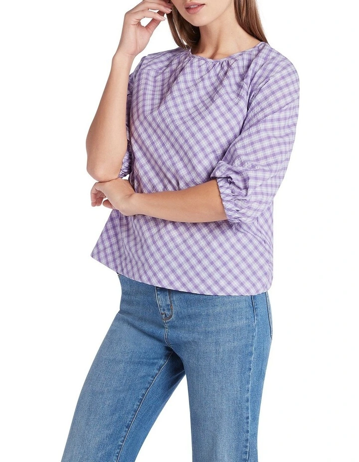 Check Blouse in Lilac
