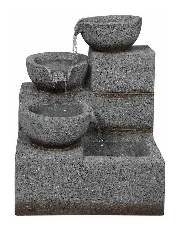 Solar Water Fountain in Grey