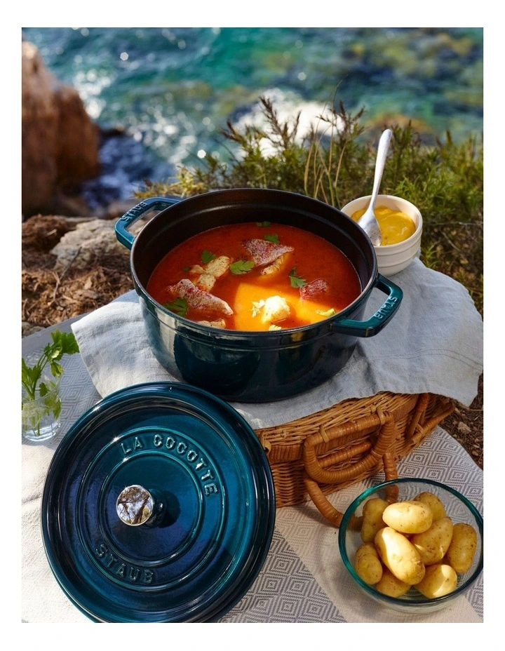 Round Cocotte 20cm/2.2L in Sea Blue/Green