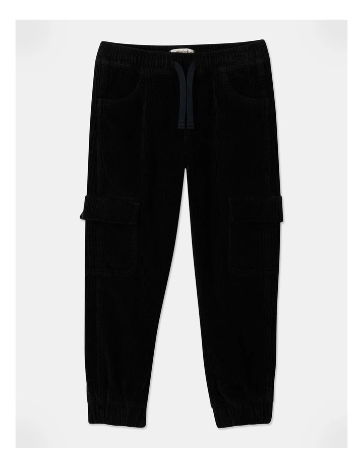 Pull on Cord Jersey Pant in Navy