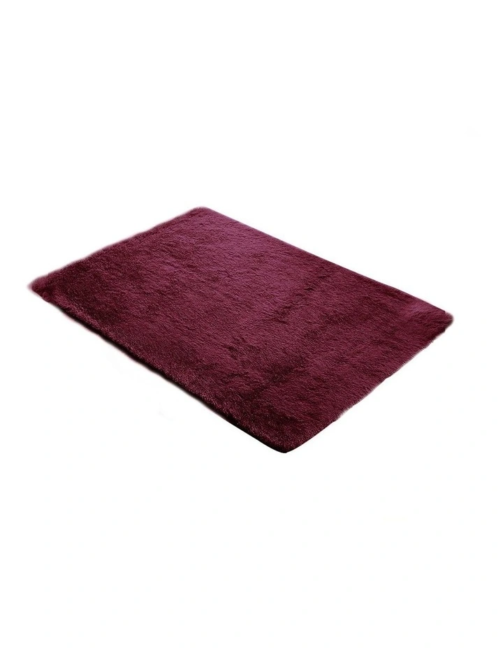 Confetti Soft Shaggy Floor Rug 80x120cm in Burgundy