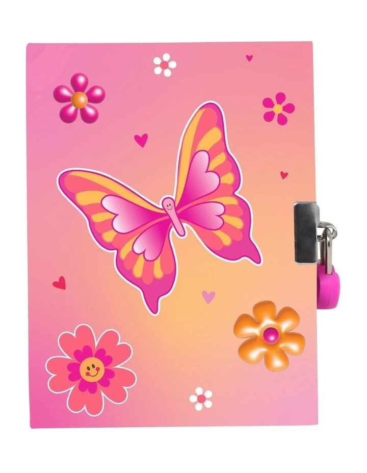 Vibrant Vacation Strawberry Scented Lockable Diary in Hot Pink