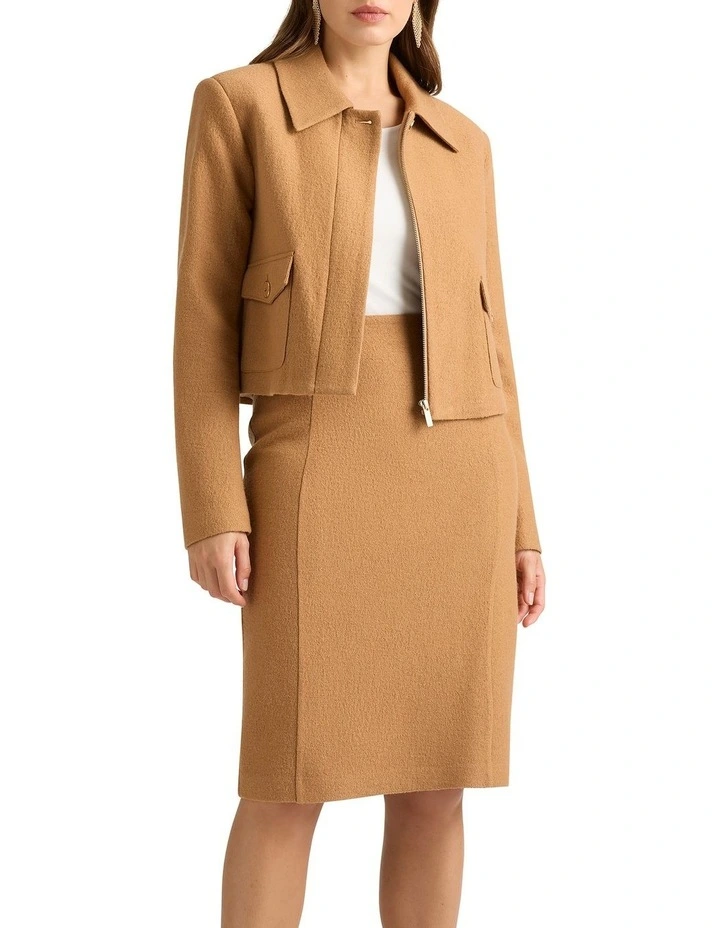 Cosmos Felted Wool Jacket in Camel