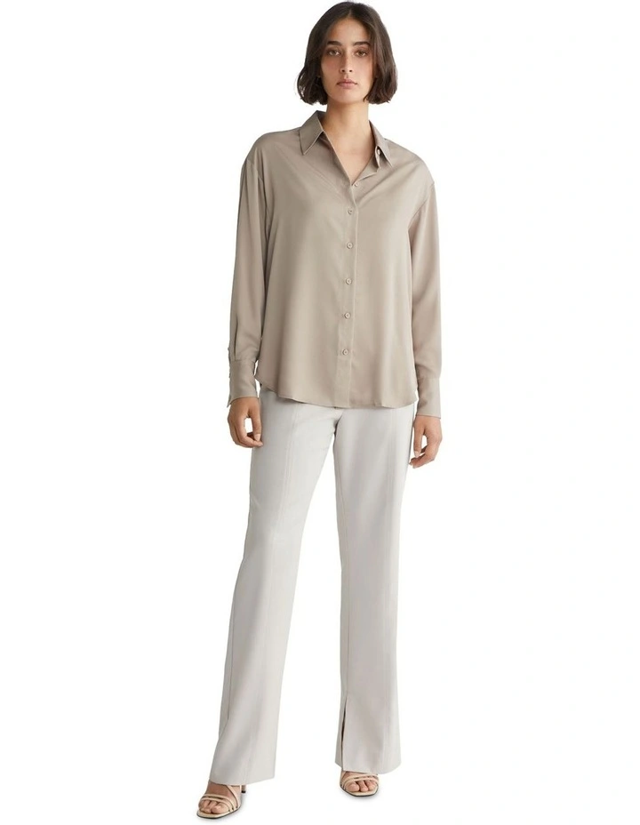 Recycled Cdc Relaxed Shirt in Neutral Taupe