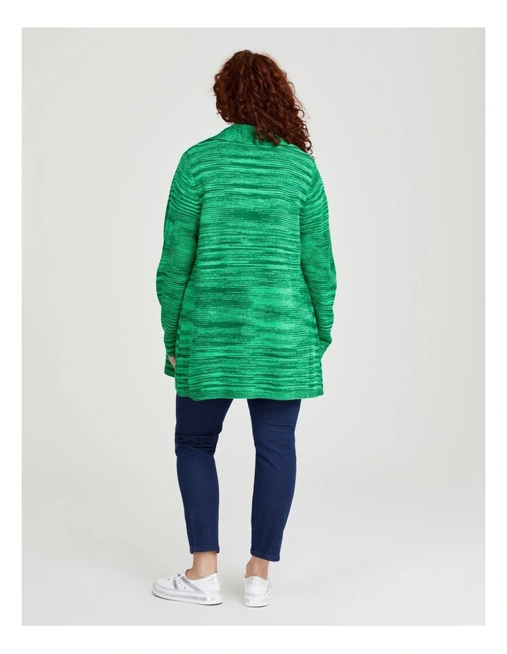 Melange Pocket Cardigan in Green