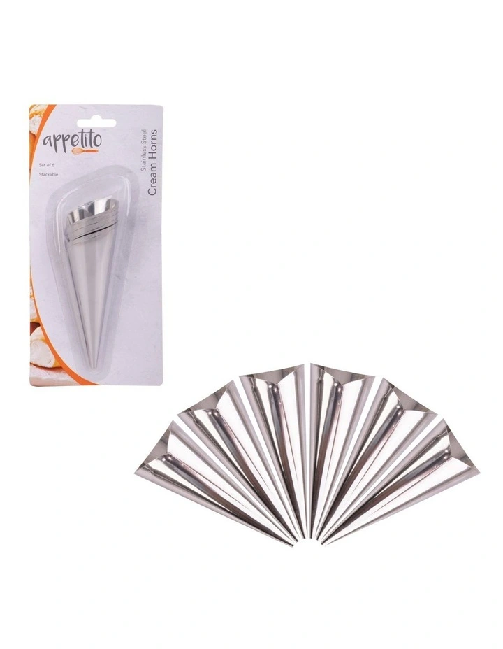 Stainless Steel Cream Horns Set 6