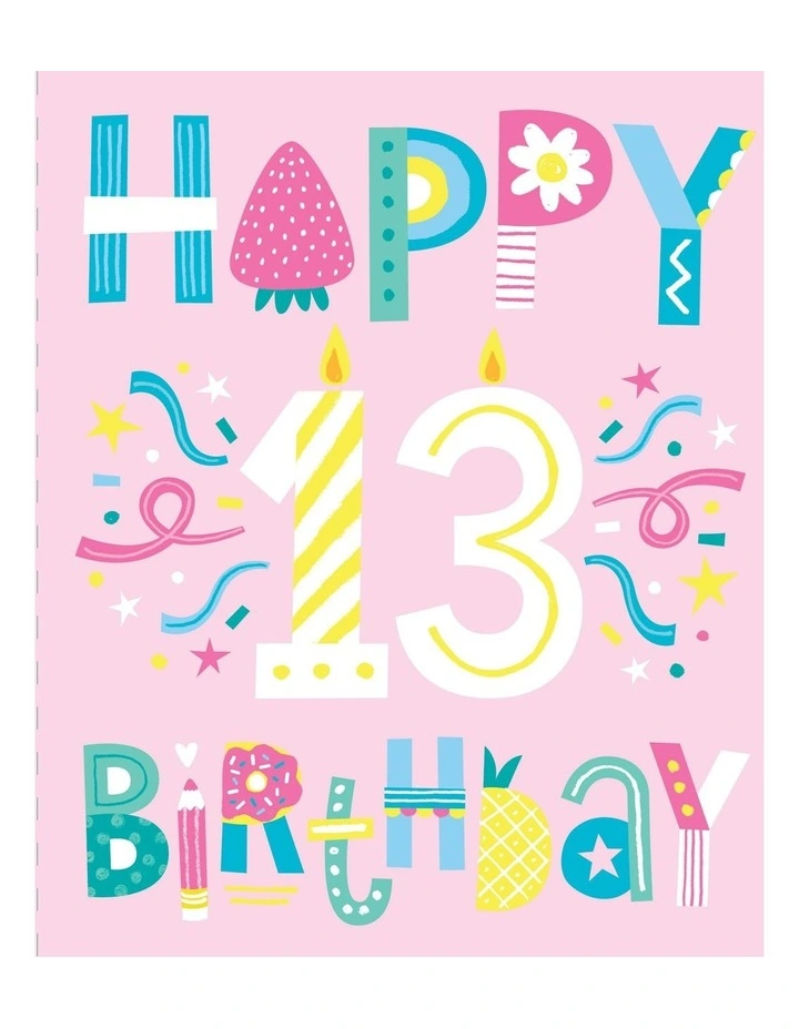 13th Birthday girl card13 candle