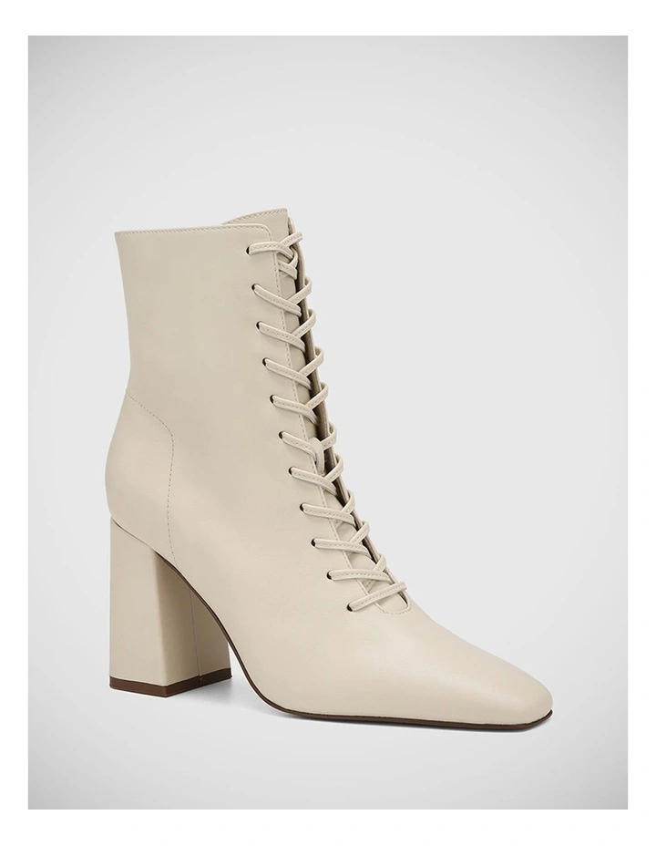 Hazel Leather Ankle Boot in Vintage Ivory