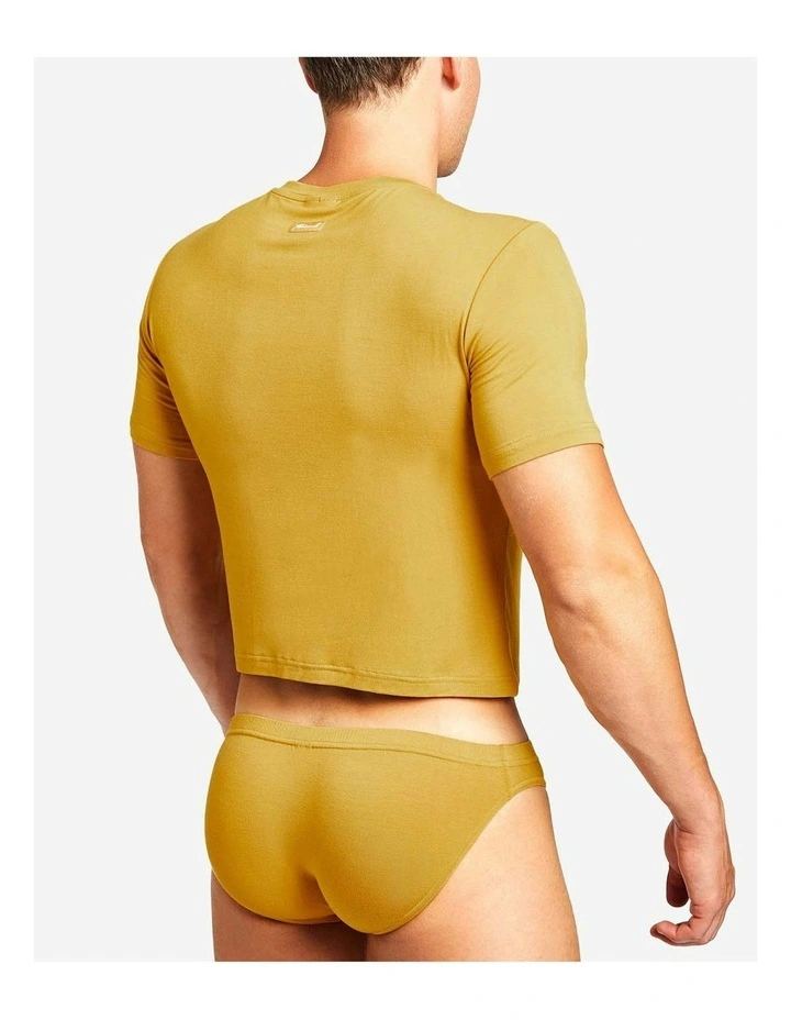 Body Bamboo Crop Tee in Gold