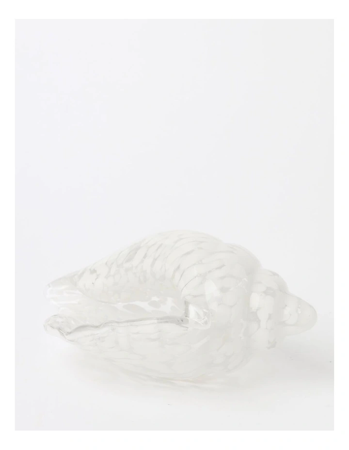 Trinidad Glass Conch Shell Sculpture 13cm in White