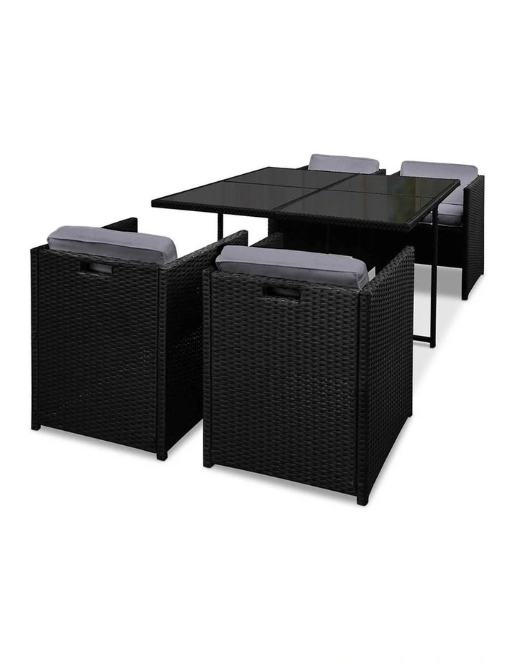 5 Piece Wicker Outdoor Dining Set