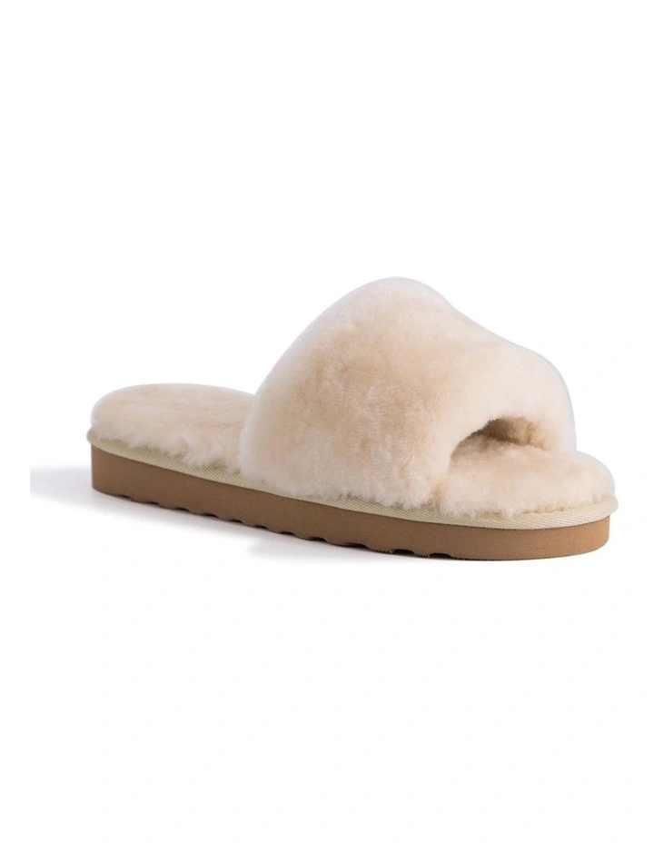 Women Sheepskin Fluff Slide Chestnut/Tan