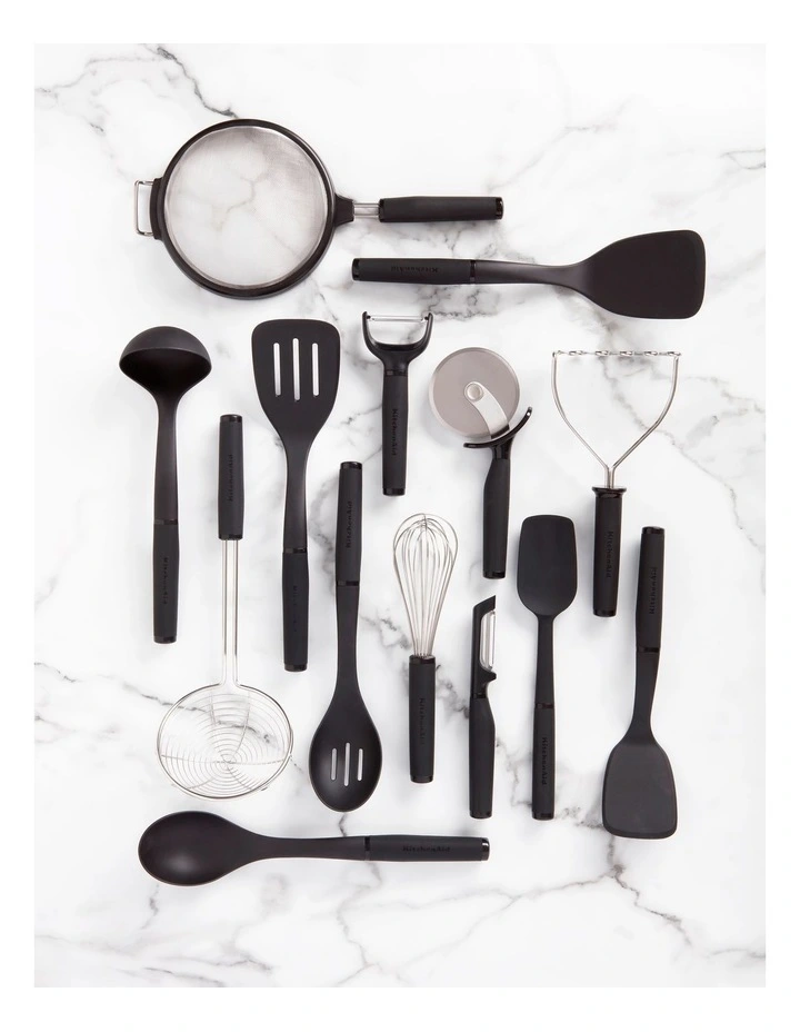Soft Touch Silicone Spoon Spatula in Black