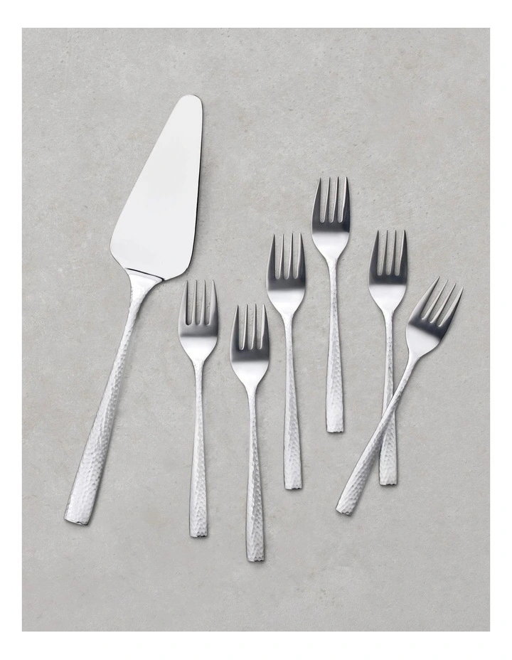 Wayland Cake Server & Fork Set 7 Piece in Silver