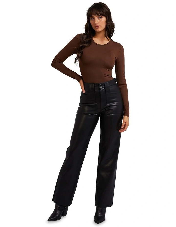 Staple Long Sleeve Top in Brown