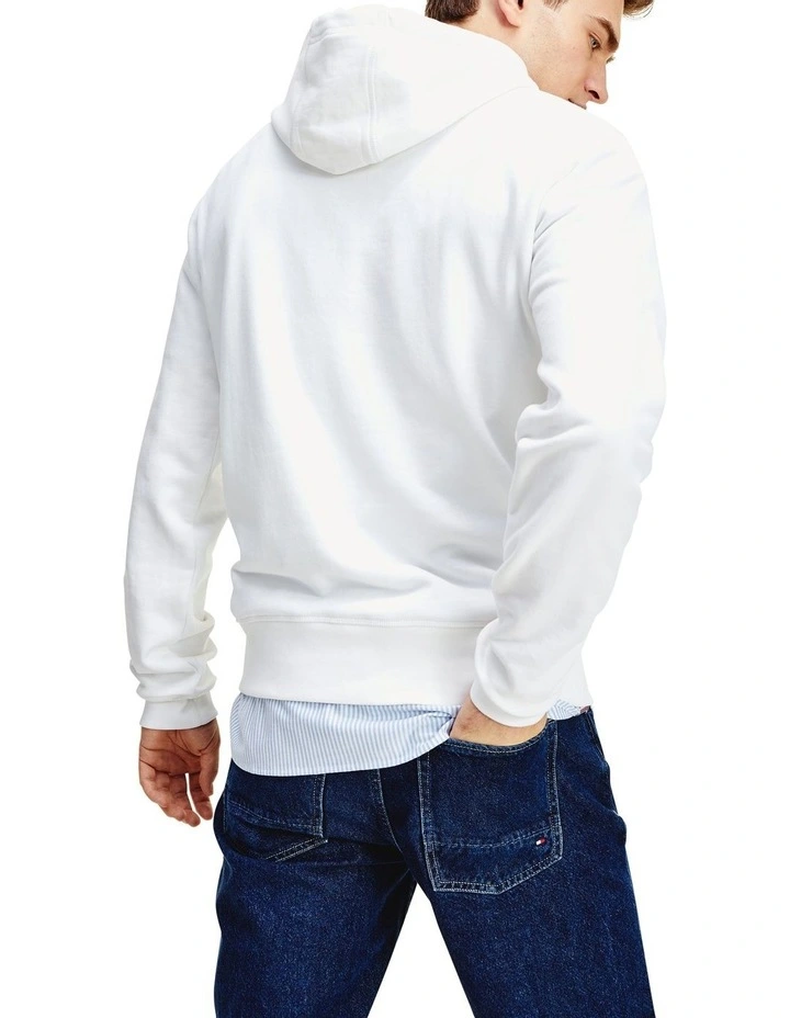 Tommy Logo Hoodie in White