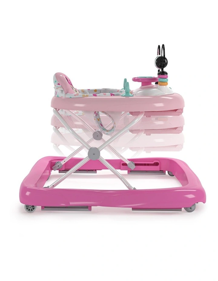 Disney Minnie Mouse Foldable Baby Walker with Music & Play Toys in Pink