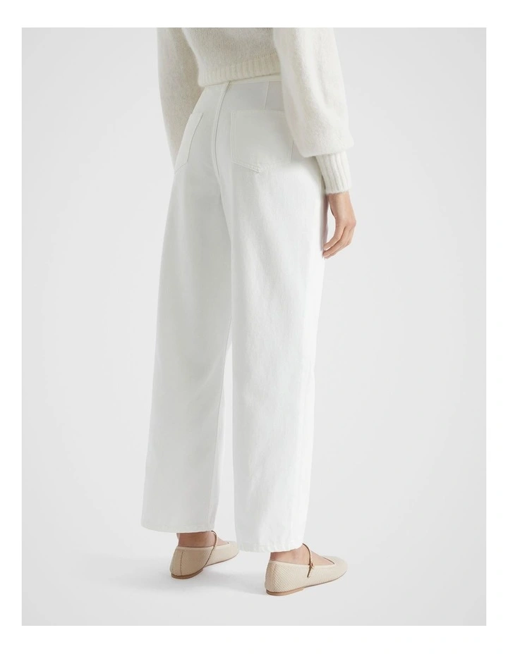 Pinch Waist Baggy Wide Leg Jean in Cloud Cream