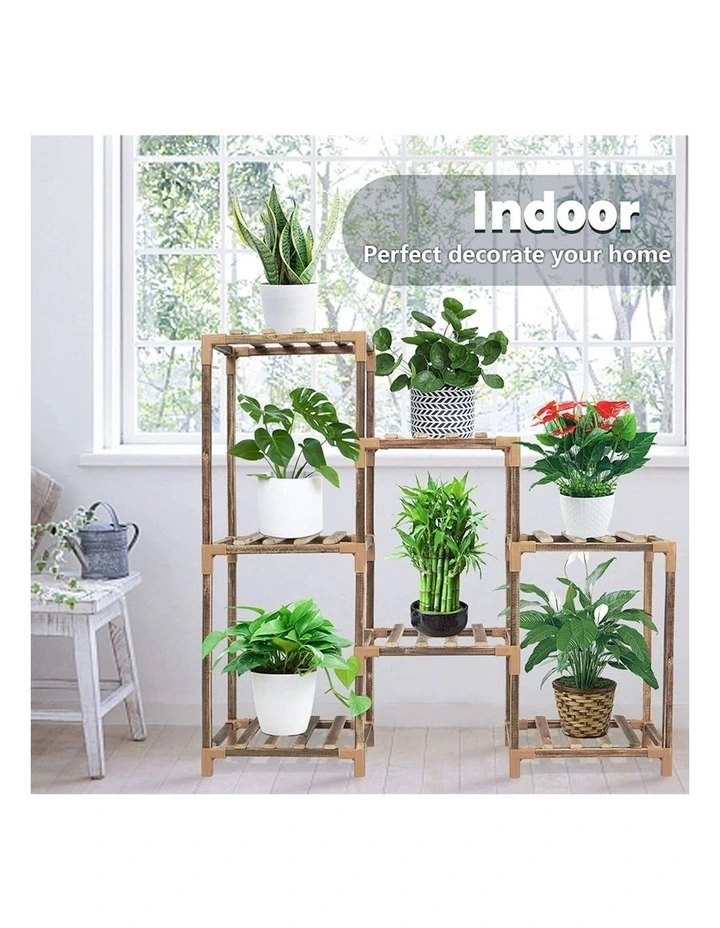 3 Tiers 7 Potted Wood Plant Stand in Multi