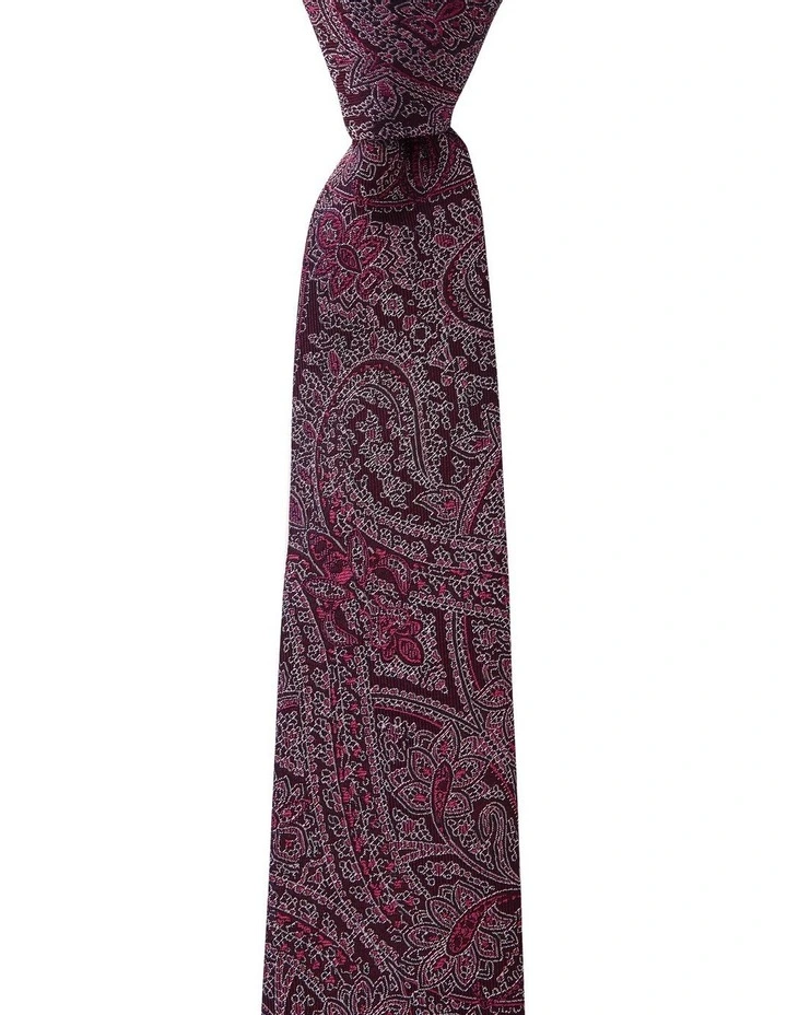 Wallpaper Paisley Silk Tie in Wine