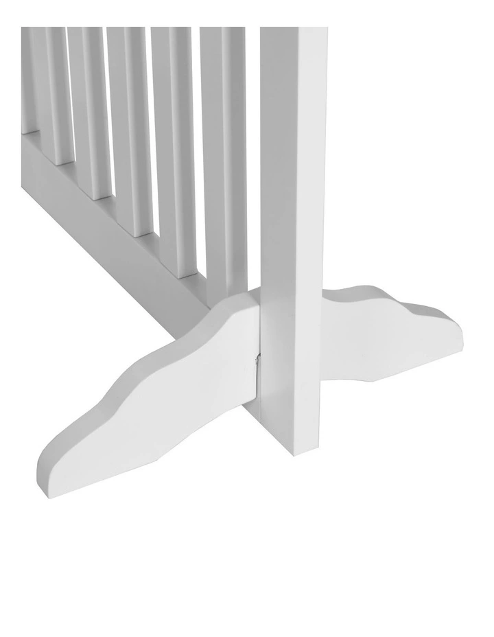 Wooden Freestanding Dog Gate in White