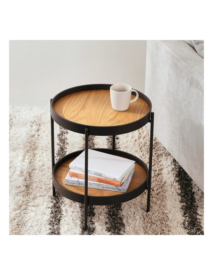 Jax Side Table 51cm in Natural/Black