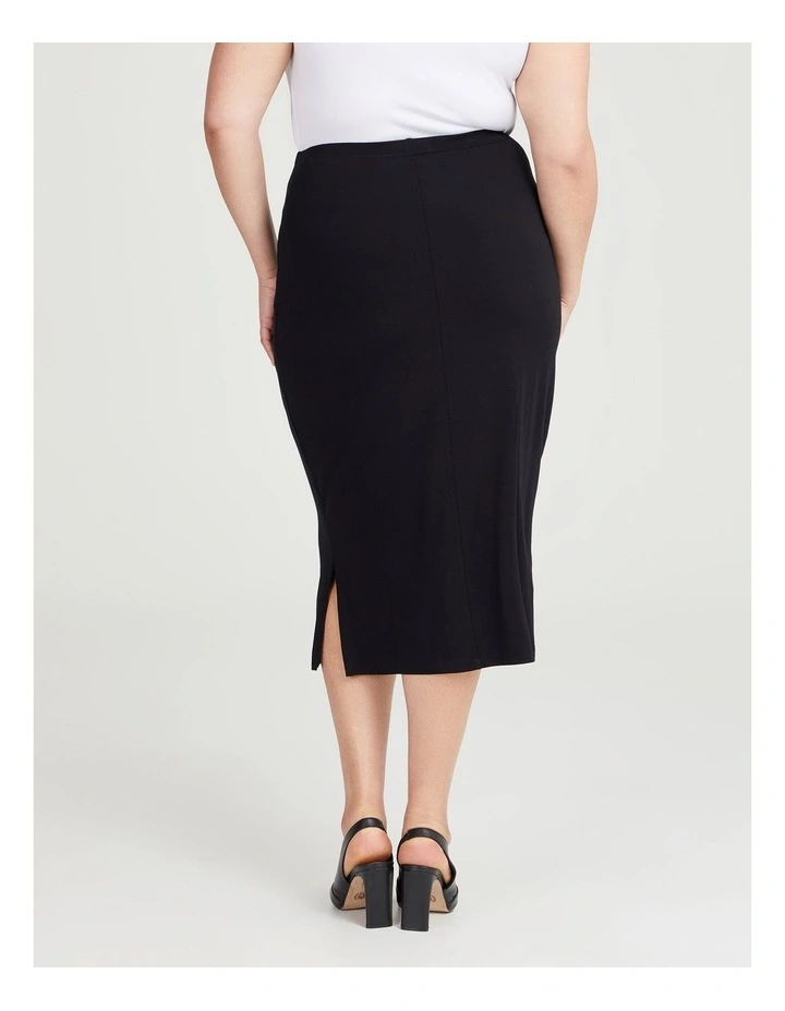 Bamboo Base Long Pencil Skirt in Black