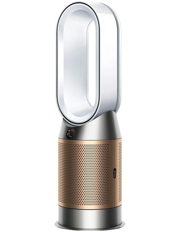 Hot and Cool Formaldehyde Purifying Fan Heater in White/Gold