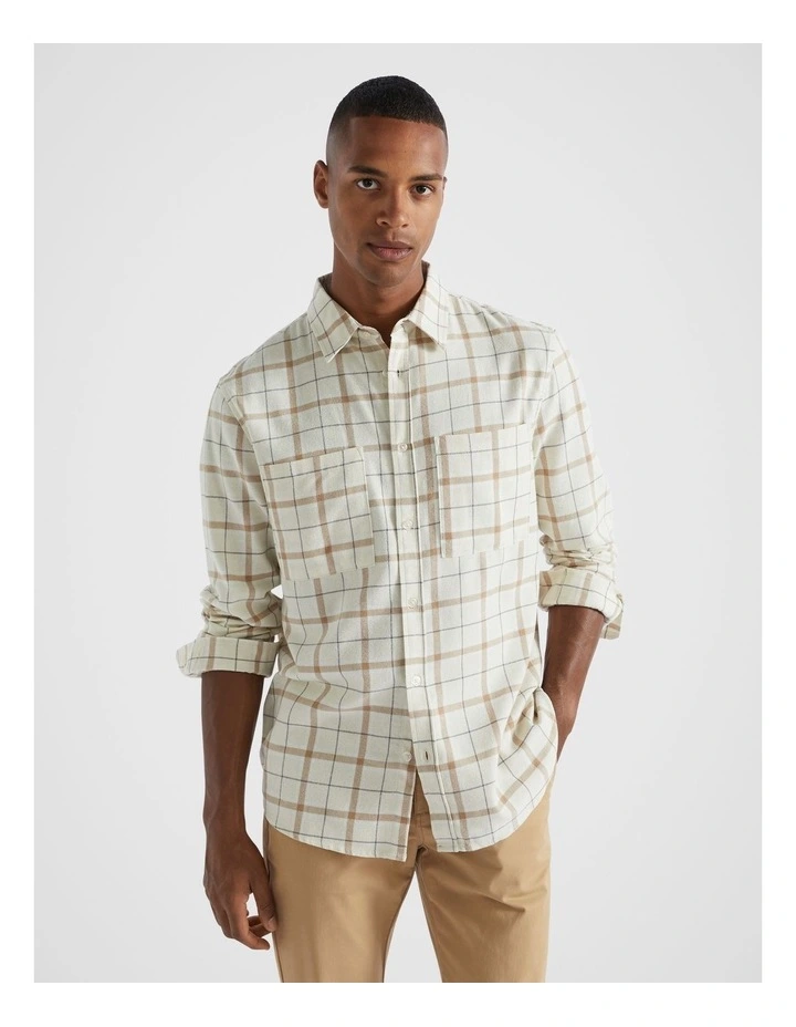 Brushed Check Flannel Shirt in Multi
