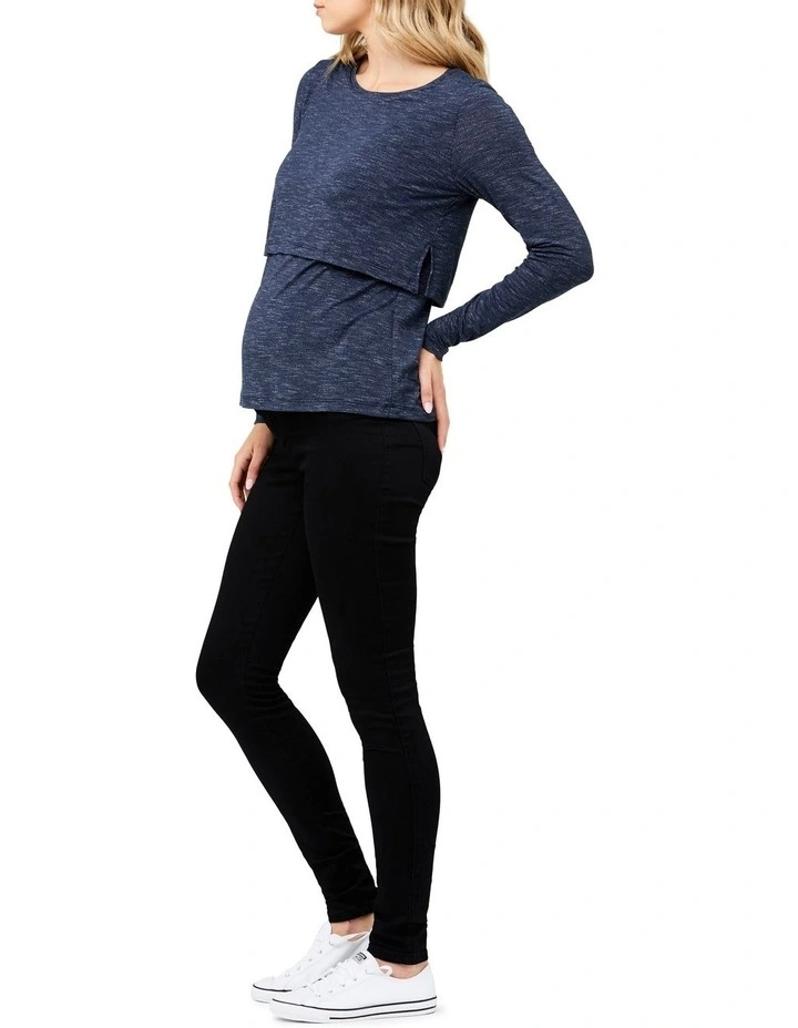 Leah Nursing Top in Denim