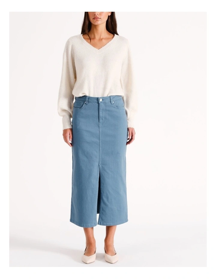 Wild Lucky Denim Skirt in Coronet Blue