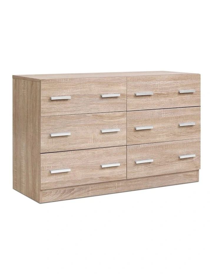 6 Chest of Drawers Lowboy in Veda Oak