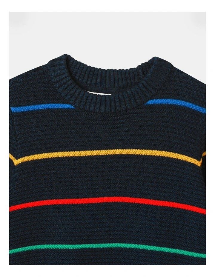 Ottoman Crew Neck Jumper (3-8 Years) in Navy