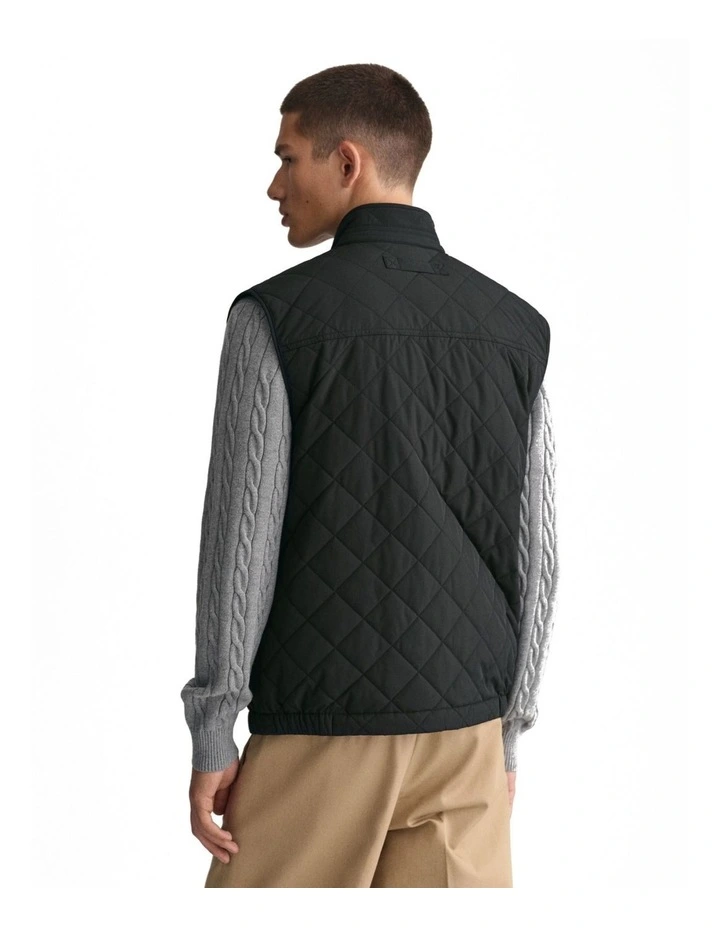 Quilted Windcheater Vest in Black