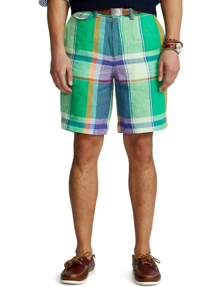 Classic Fit Linen Madras Short 9-Inch
