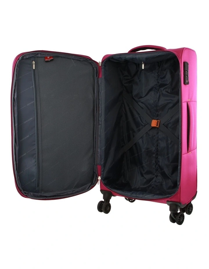 Vivant 78cm Large Soft Shell Suitcase in Pink