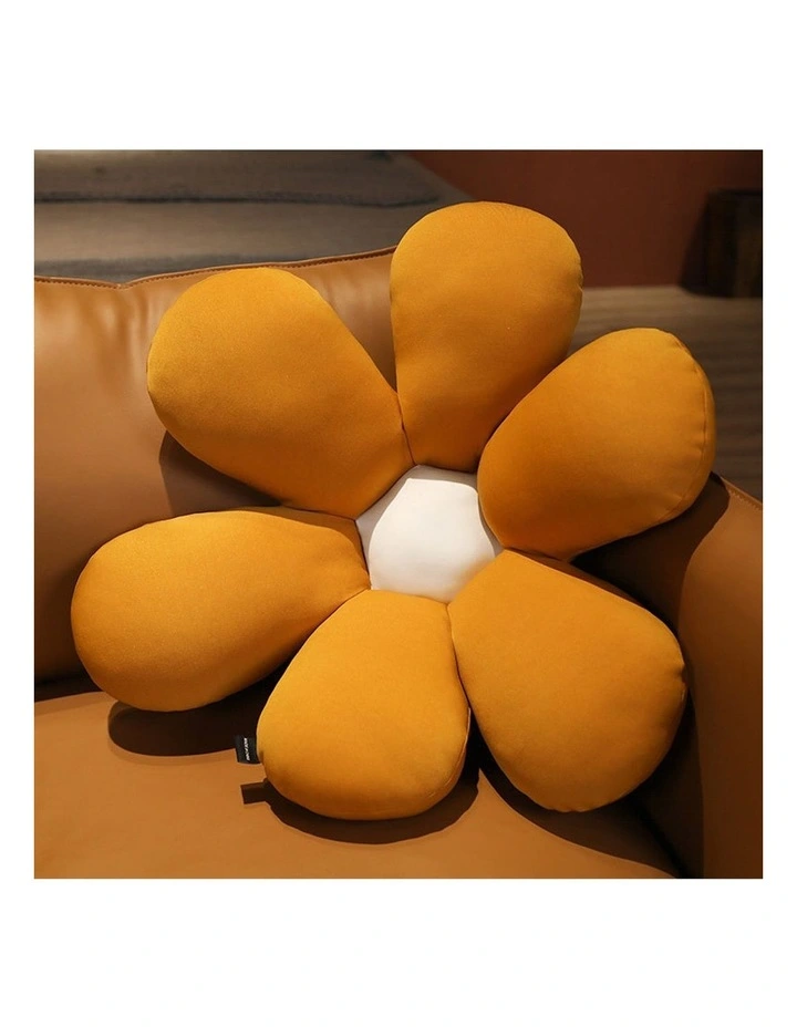 Daisy Flower Shape Cushion in Coffee