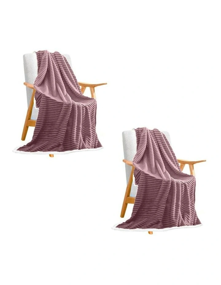 Thick Throw Blanket X2 in Purple