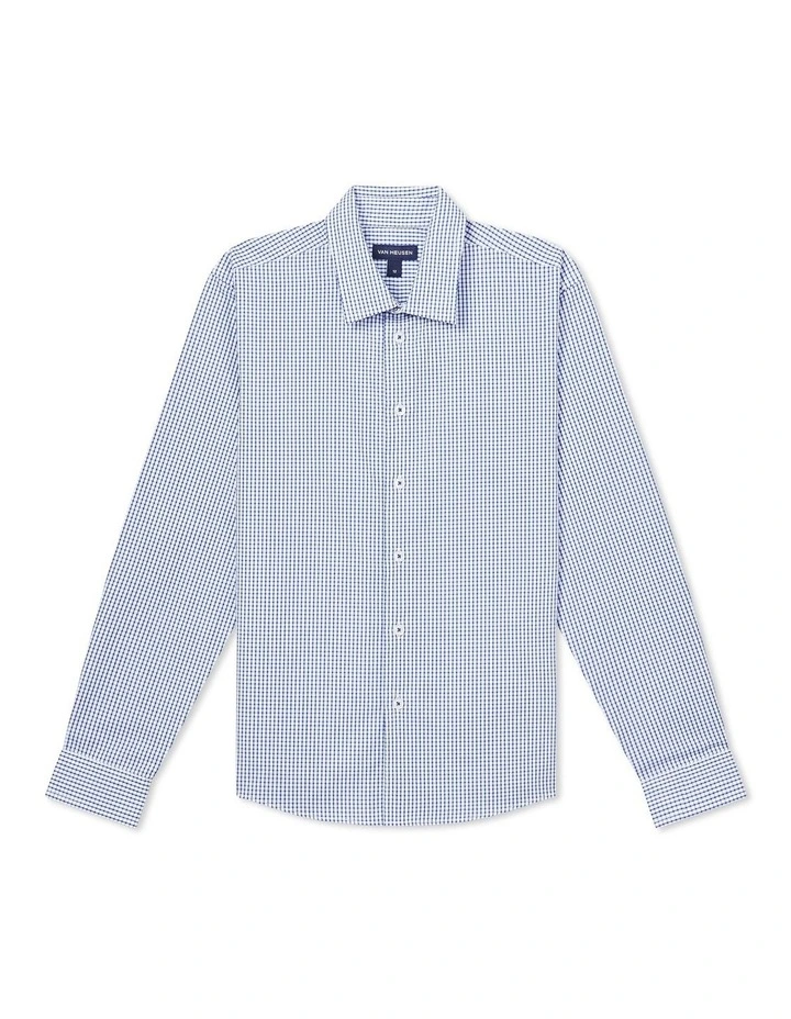 Youth Fit Long Sleeve Check Shirt in Blue