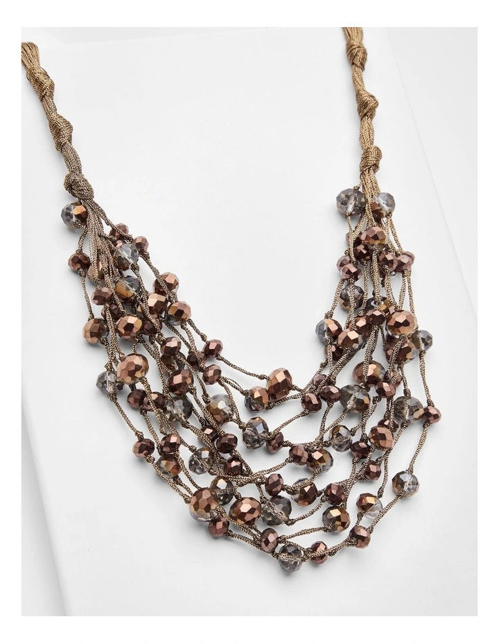 Short Crystal Necklace in Smoky Quartz