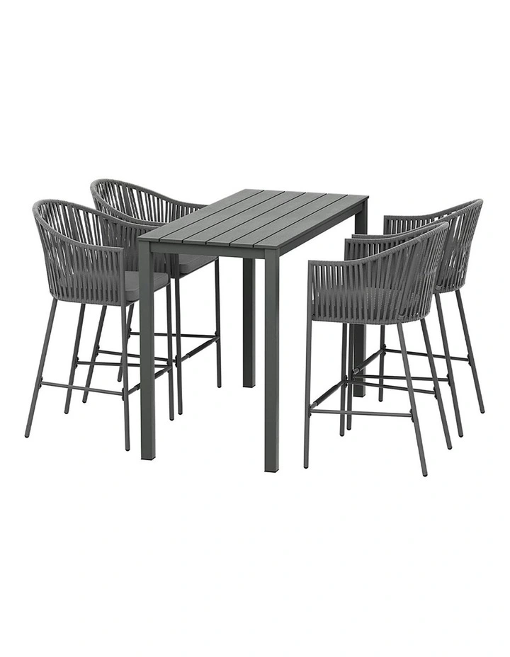 5-Piece Outdoor Bar Set Dining Set in Multi