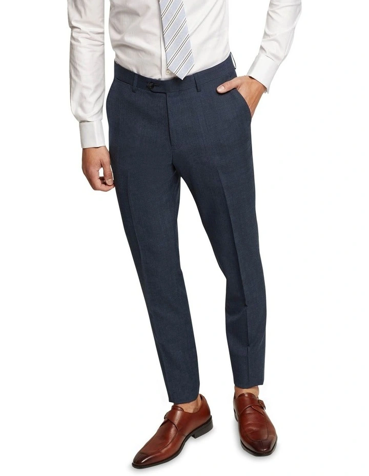 Byron Wool Stretch Suit Trousers in Blue